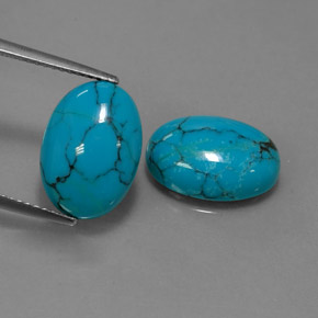  ct natürliche blauer Türkis-Edelsteine, Oval Schliff, Lichtundurchlässig