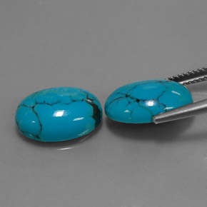  ct natürliche blauer Türkis-Edelsteine, Oval Schliff, Lichtundurchlässig