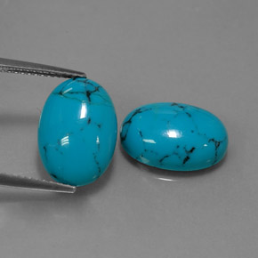  ct natürliche blauer Türkis-Edelsteine, Oval Schliff, Lichtundurchlässig