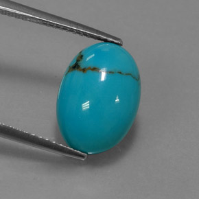 3,62 ctw natürlicher blauer Türkis, Oval Schliff, Lichtundurchlässig