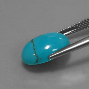 3,62 ctw natürlicher blauer Türkis, Oval Schliff, Lichtundurchlässig