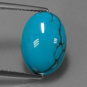 4,06 ctw natürlicher blauer Türkis, Oval Schliff, Lichtundurchlässig