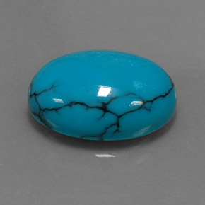 4,06 ctw natürlicher blauer Türkis, Oval Schliff, Lichtundurchlässig