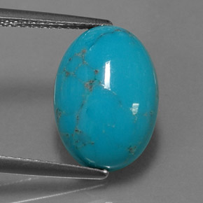 4,28 ctw natürlicher blauer Türkis, Oval Schliff, Lichtundurchlässig