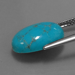 4,28 ctw natürlicher blauer Türkis, Oval Schliff, Lichtundurchlässig