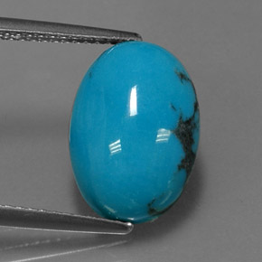 3,78 ctw natürlicher blauer Türkis, Oval Schliff, Lichtundurchlässig