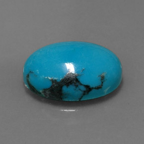 3,78 ctw natürlicher blauer Türkis, Oval Schliff, Lichtundurchlässig