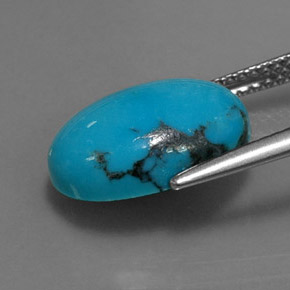 3,78 ctw natürlicher blauer Türkis, Oval Schliff, Lichtundurchlässig