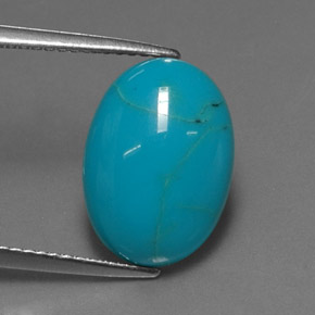 3,79 ctw natürlicher blauer Türkis, Oval Schliff, Lichtundurchlässig