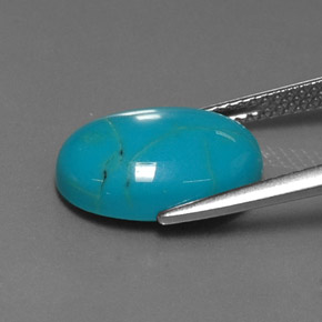 3,79 ctw natürlicher blauer Türkis, Oval Schliff, Lichtundurchlässig