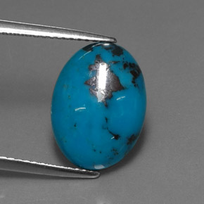 4,48 ctw natürlicher blauer Türkis, Oval Schliff, Lichtundurchlässig