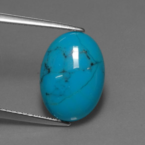 4,01 ctw natürlicher blauer Türkis, Oval Schliff, Lichtundurchlässig