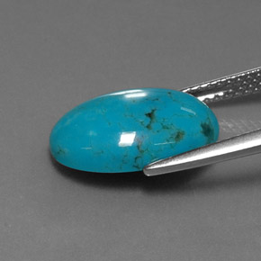 4,25 ctw natürlicher blauer Türkis, Oval Schliff, Lichtundurchlässig