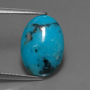 4,33 ctw natürlicher blauer Türkis, Oval Schliff, Lichtundurchlässig