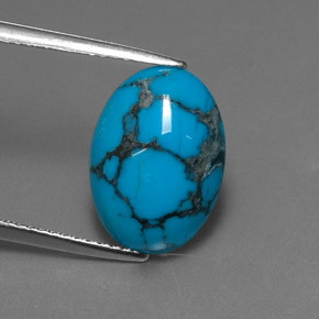 3,74 ctw natürlicher blauer Türkis, Oval Schliff, Lichtundurchlässig