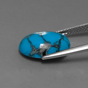 3,74 ctw natürlicher blauer Türkis, Oval Schliff, Lichtundurchlässig