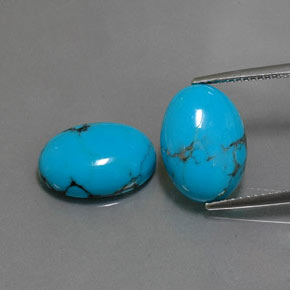  ct natürliche blauer Türkis-Edelsteine, Oval Schliff, Lichtundurchlässig