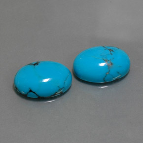  ct natürliche blauer Türkis-Edelsteine, Oval Schliff, Lichtundurchlässig