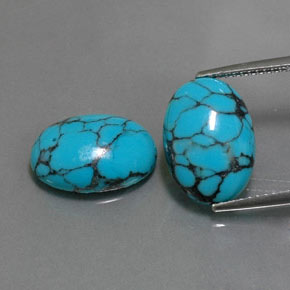  ct natürliche blauer Türkis-Edelsteine, Oval Schliff, Lichtundurchlässig