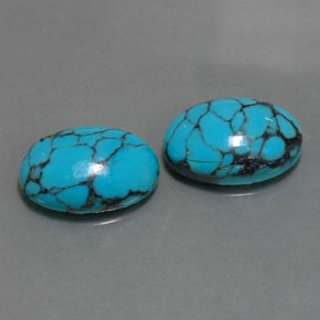  ct natürliche blauer Türkis-Edelsteine, Oval Schliff, Lichtundurchlässig