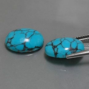  ct natürliche blauer Türkis-Edelsteine, Oval Schliff, Lichtundurchlässig