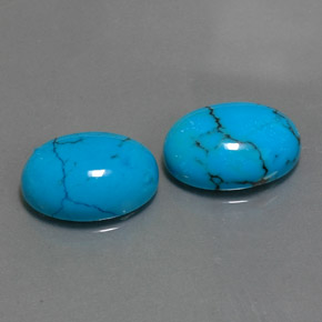  ct natürliche blauer Türkis-Edelsteine, Oval Schliff, Lichtundurchlässig