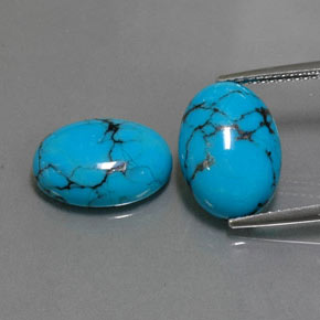  ct natürliche blauer Türkis-Edelsteine, Oval Schliff, Lichtundurchlässig