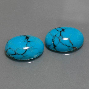 ct natürliche blauer Türkis-Edelsteine, Oval Schliff, Lichtundurchlässig