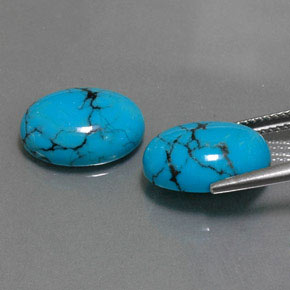  ct natürliche blauer Türkis-Edelsteine, Oval Schliff, Lichtundurchlässig