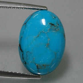 3,95 ctw natürlicher blauer Türkis, Oval Schliff, Lichtundurchlässig