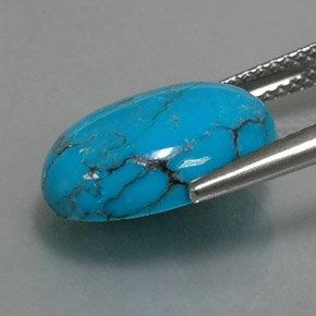 3,95 ctw natürlicher blauer Türkis, Oval Schliff, Lichtundurchlässig