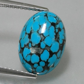 3,92 ctw natürlicher blauer Türkis, Oval Schliff, Lichtundurchlässig