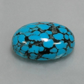 3,92 ctw natürlicher blauer Türkis, Oval Schliff, Lichtundurchlässig
