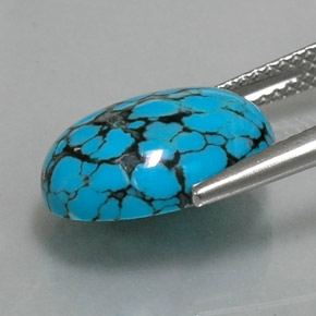 3,92 ctw natürlicher blauer Türkis, Oval Schliff, Lichtundurchlässig