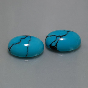  ct natürliche blauer Türkis-Edelsteine, Oval Schliff, Lichtundurchlässig