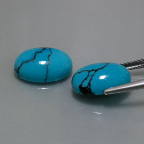  ct natürliche blauer Türkis-Edelsteine, Oval Schliff, Lichtundurchlässig