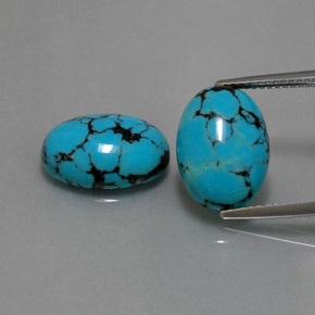  ct natürliche blauer Türkis-Edelsteine, Oval Schliff, Lichtundurchlässig