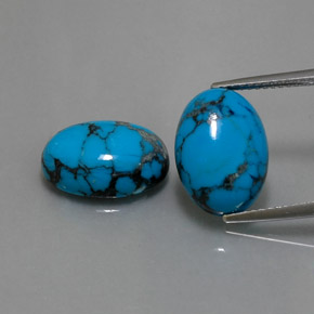  ct natürliche blauer Türkis-Edelsteine, Oval Schliff, Lichtundurchlässig