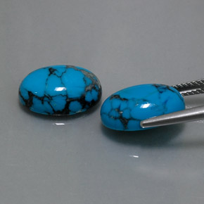  ct natürliche blauer Türkis-Edelsteine, Oval Schliff, Lichtundurchlässig
