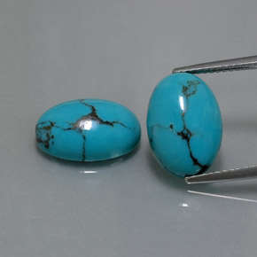  ct natürliche blauer Türkis-Edelsteine, Oval Schliff, Lichtundurchlässig