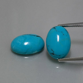  ct natürliche blauer Türkis-Edelsteine, Oval Schliff, Lichtundurchlässig