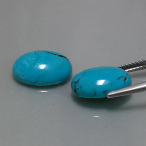  ct natürliche blauer Türkis-Edelsteine, Oval Schliff, Lichtundurchlässig