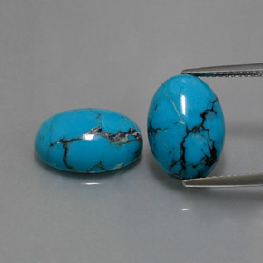  ct natürliche blauer Türkis-Edelsteine, Oval Schliff, Lichtundurchlässig