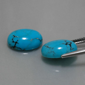  ct natürliche blauer Türkis-Edelsteine, Oval Schliff, Lichtundurchlässig