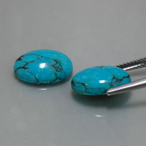  ct natürliche blauer Türkis-Edelsteine, Oval Schliff, Lichtundurchlässig
