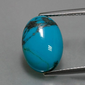3,83 ctw natürlicher blauer Türkis, Oval Schliff, Lichtundurchlässig
