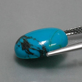 3,83 ctw natürlicher blauer Türkis, Oval Schliff, Lichtundurchlässig