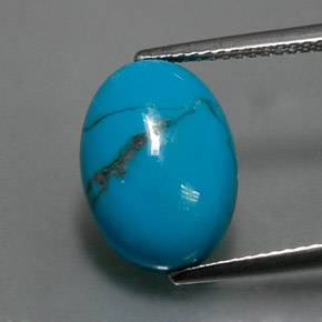 3,78 ctw natürlicher blauer Türkis, Oval Schliff, Lichtundurchlässig