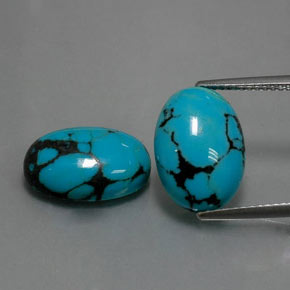  ct natürliche blauer Türkis-Edelsteine, Oval Schliff, Lichtundurchlässig