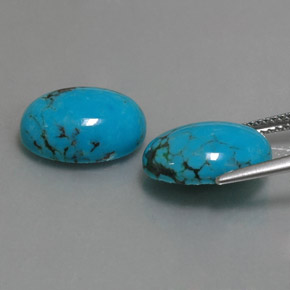  ct natürliche blauer Türkis-Edelsteine, Oval Schliff, Lichtundurchlässig